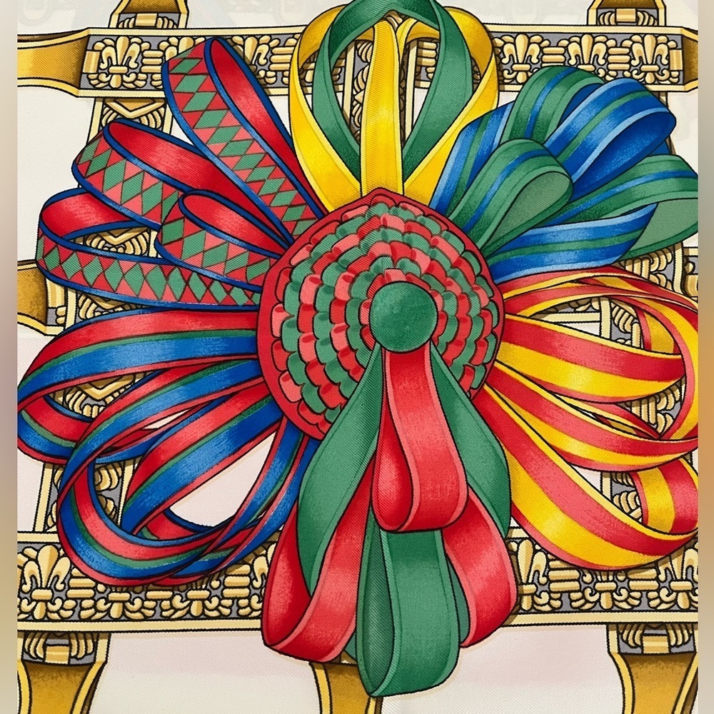 HERMES Les Rubans Du Cheval 100% Silk Scarf Joachim Metz 1988-93 - Picture 17 of 17
